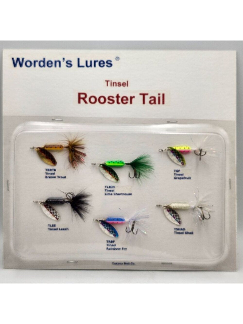 Yakima Wordens Lures Tinsel Rooster Tail Fishing Sample Display Board 547701
